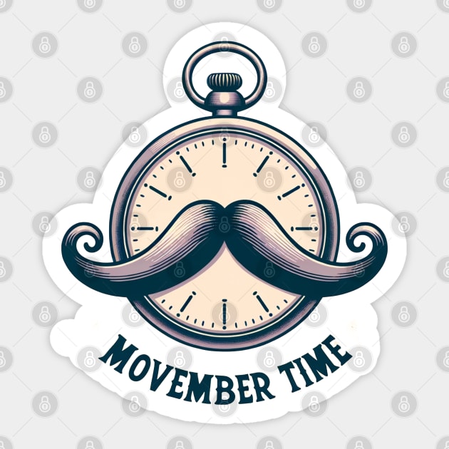 Movember Time Sticker by Retro Travel Design